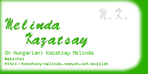 melinda kazatsay business card